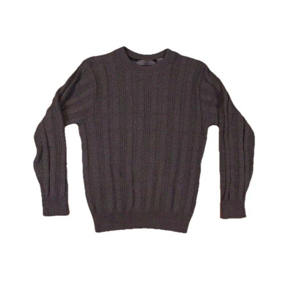 Oscar de la Renta Cotton Blend Charcoal Sweater Sz S Office Work Casual Classic